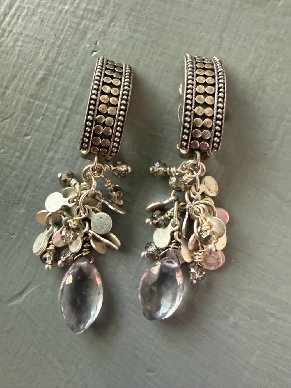 925 Sterling Silver Clip On Dangle Earrings